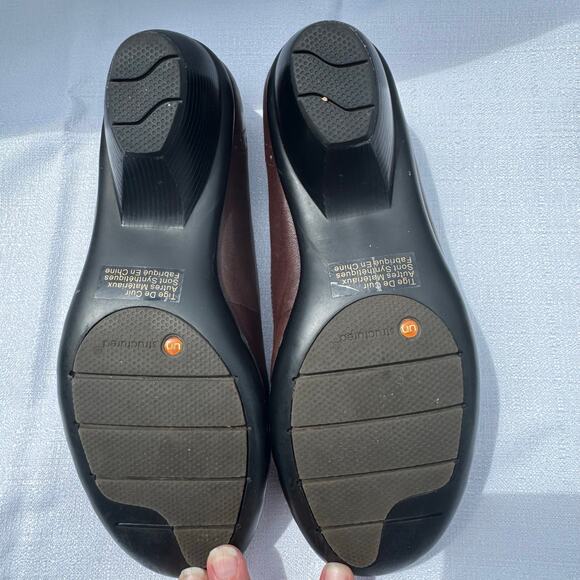 Structure Clarks Brown Leather Loafers Comfort Slip On Shoes Size 7M - Picture 8 of 8